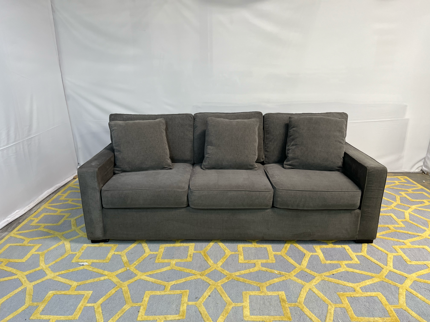 ( Delivery Available ) Macys Radley Dark Gray Sofa