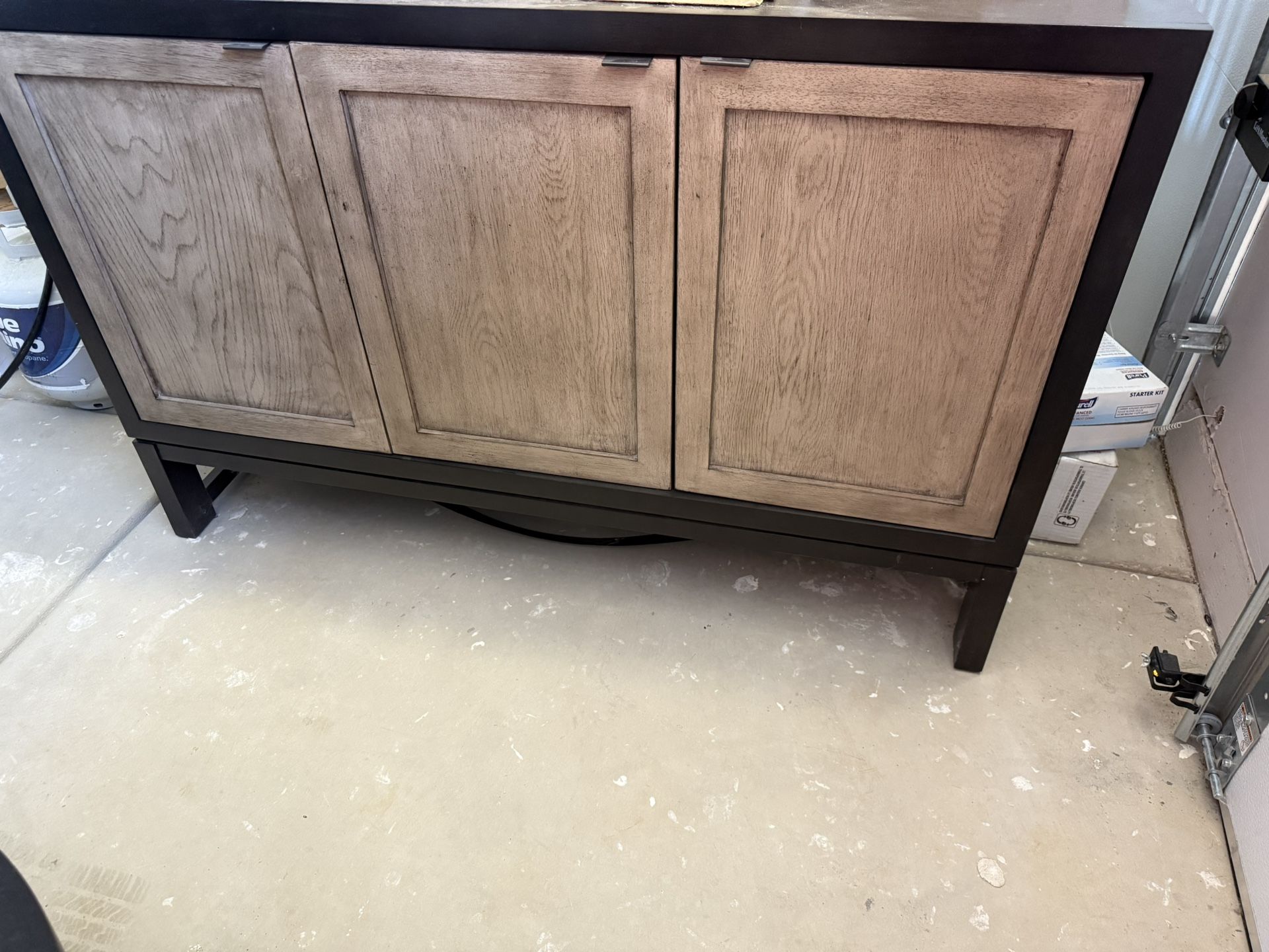 Duo 3-Door Hard Wood Buffet Credenza in Black Bean and Latte