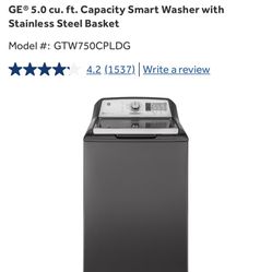 GE 5.0 Cubic Feet Smart Washer (Bremerton,Wa)