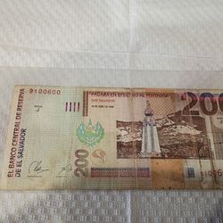 Billete Del Salvador 