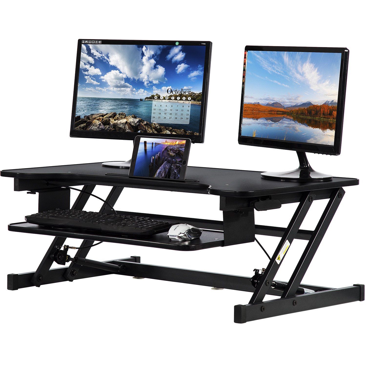 Hight Adjustable Standing Desk with Keyboard FDW-JY-45-Black