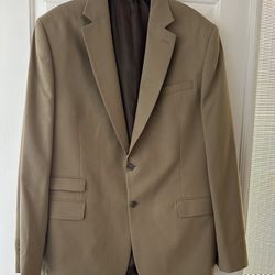Designer Men’s Tan Suite Jacket By Claiborne  Size 44L