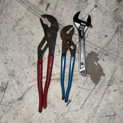 Channel locks and Crescent wrench