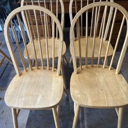 4 Wooden Dining Table Chairs