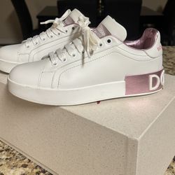 Dolce&Gabanna Portofino Bicolor Logo Low-Top Sneakers