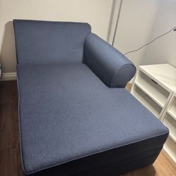 Modern right Arm Facing Navy Blue Corduroy Polyester Upholstered Sectional Chaise Lounge with Ottoman