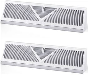 Yaocom 2-Pack 24-Inch Baseboard Register Vent Covers – White –New