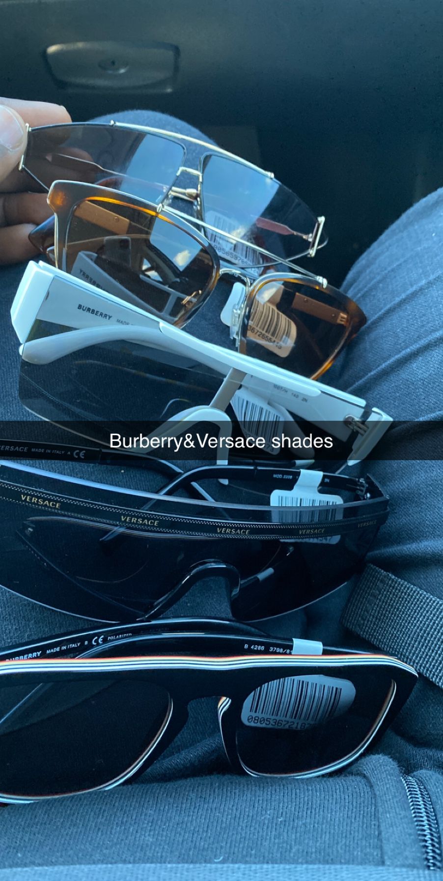 Burberry and Versace frames