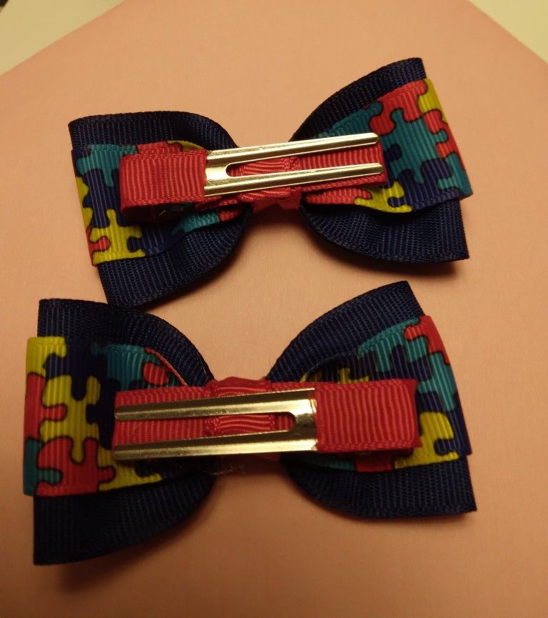Autism Homemade Hair Bows