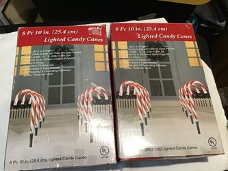CANDY CANE CHRISTMAS LIGHTS 10 Inches, 1 BOXE Left , $20.00 .