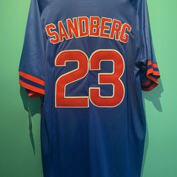 Chicago Cubs Ryan Sandberg Blue Jersey Size 2XL Thumbnail