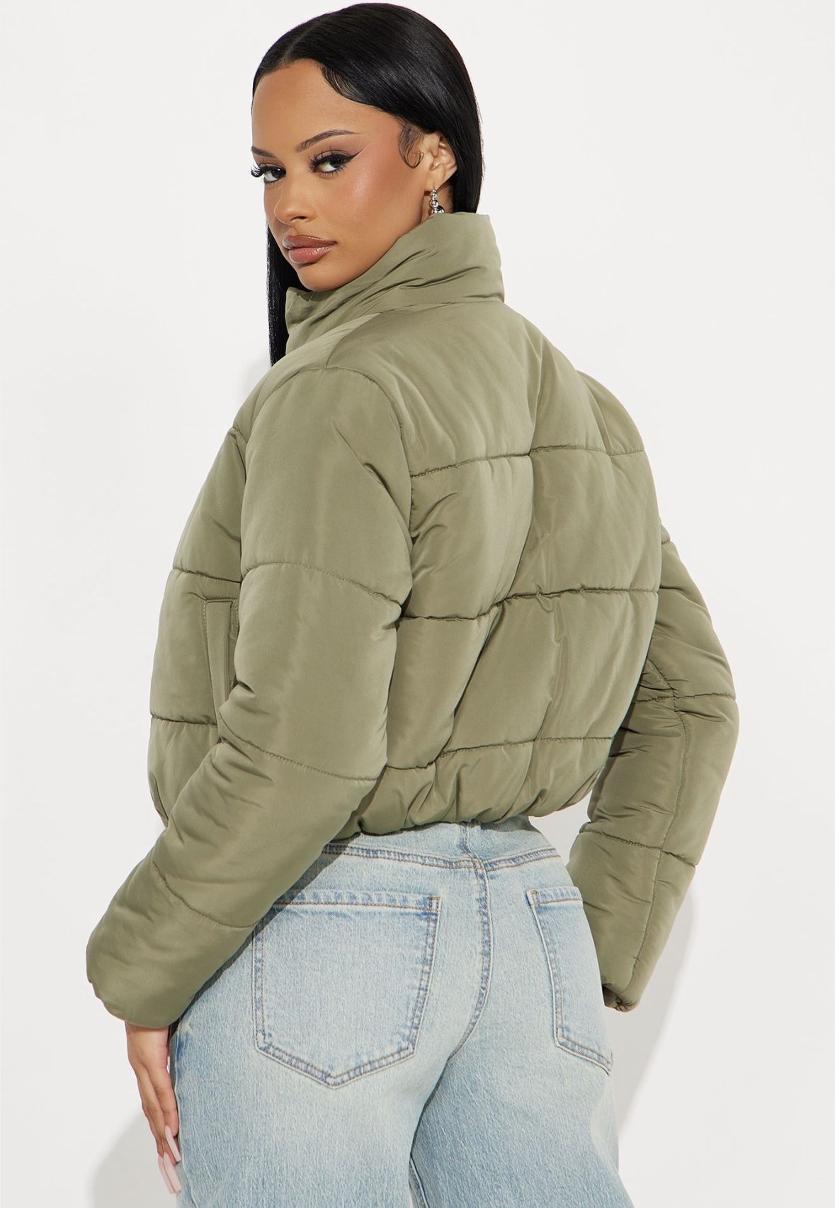 Olive Faux Jacket Size L