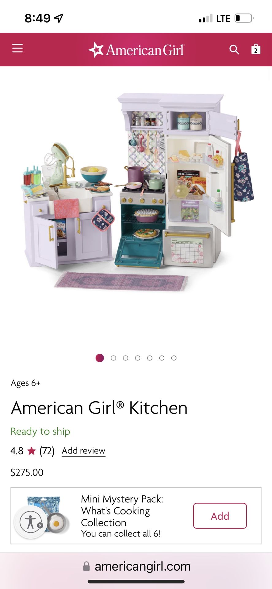 American Girl Doll Kitchen (Like New)