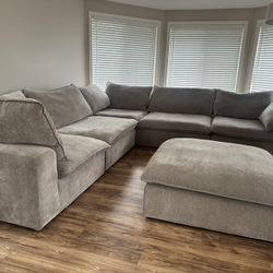 Sereen 6-piece Fabric Modular Sectional, Taupe