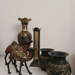 Egyptian brass decorative items