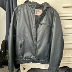 Levis Hooded Leather Jacket