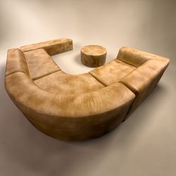 Studio Finish Sculptural Sectional + Ottoman + Bench – Free Delivery