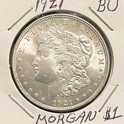 1921 P  Morgan Silver Dollar In Protective Flip $1 Coin