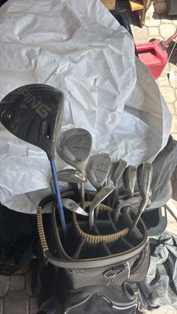 Golf clubs + bag