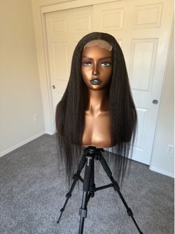 26 inches yaki straight Closure human hair wig
