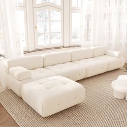 Mario Inspired Sectional Boucle Sofa