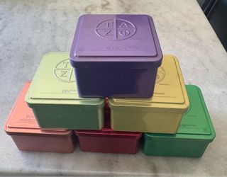 Tea bag containers square stackable