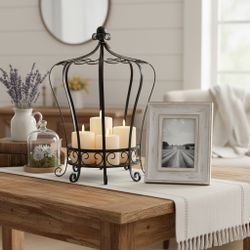 Decorative Metal Plant Cloche Dark Brown.