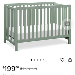 Sage green crib