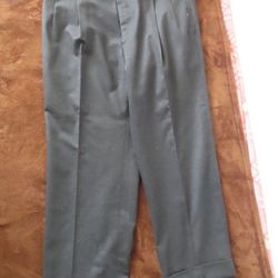 Ralph Lauren Wool Pants Purple Label 36 (36x26.5) Gray Pleated Cuffed Italy