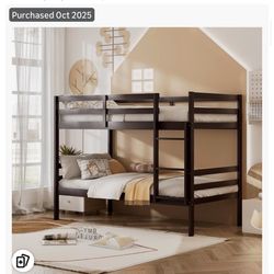 KOMFOTT Wood Bunk Bed Twin Over Twin 