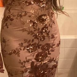 Rose gold sequence dress 