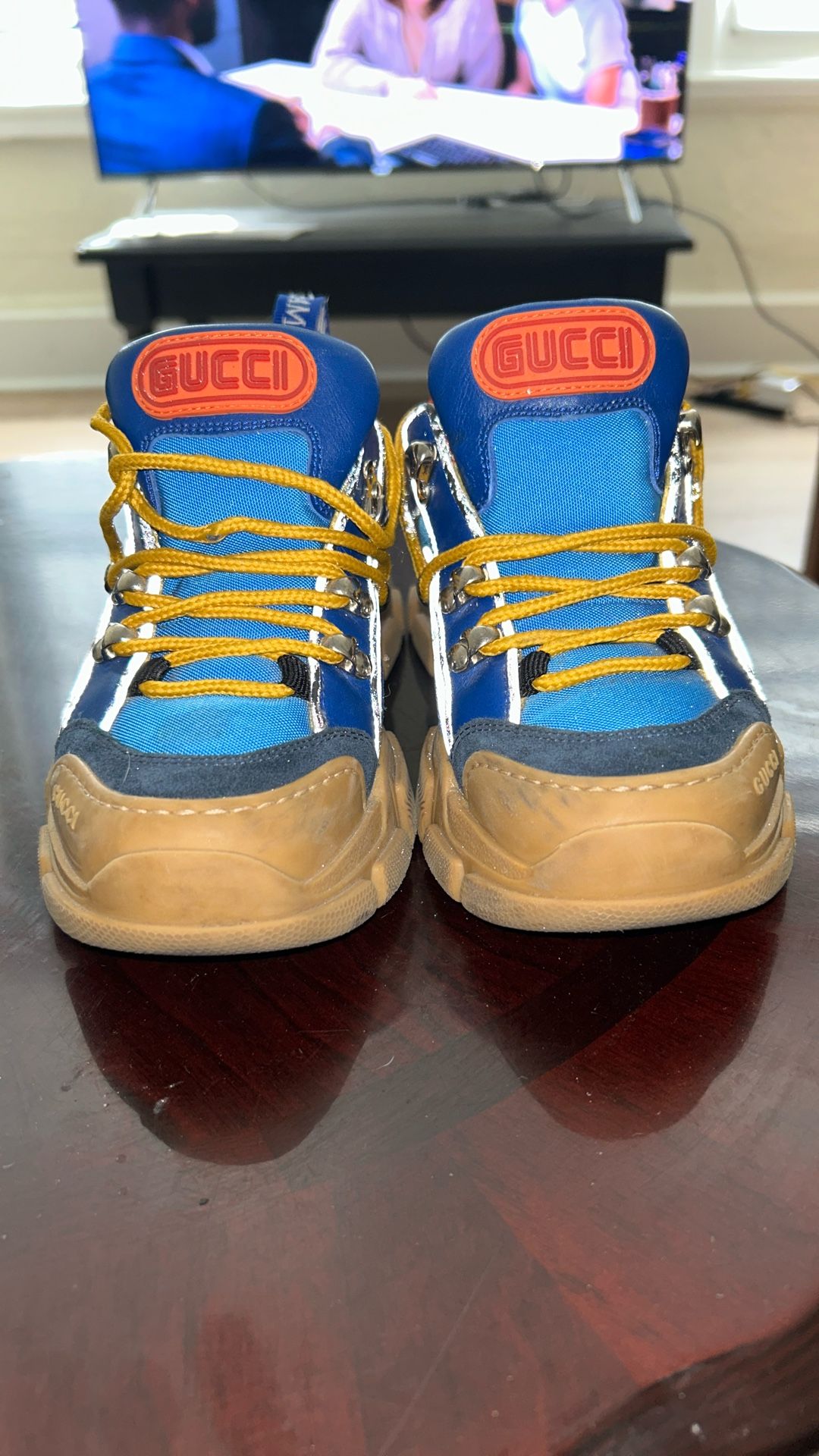 Gucci Sneakers, Red,Blue,Yellow, Size 33.