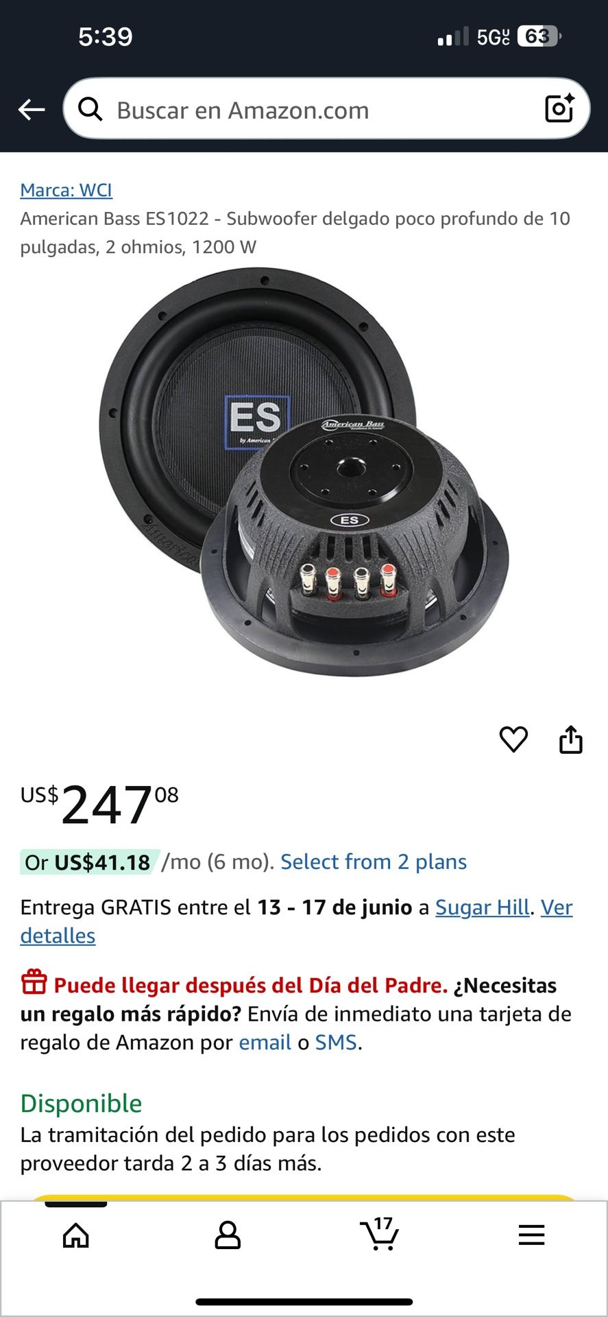 ES American Bass 10 Inch
