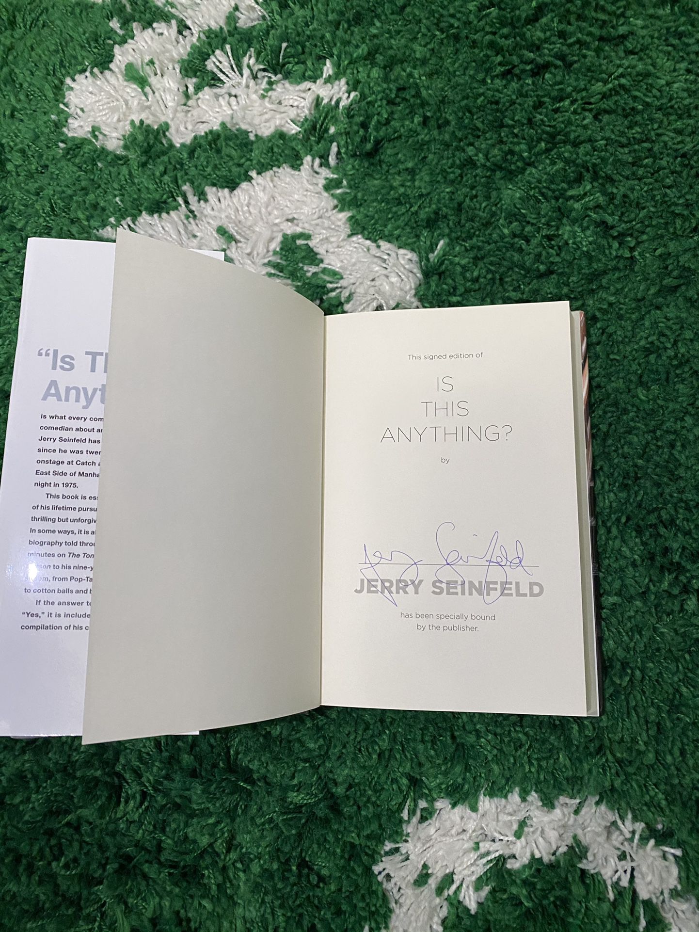 JERRY SEINFELD Signed/Autographed 1st Edition "Is This Anything" Book