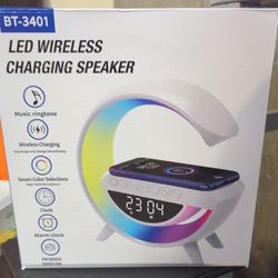 LED Wireless Charging Bluetooth Speaker/Clock/Alarm