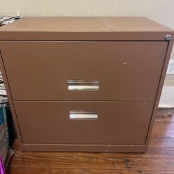 Brown 2 Drawer Lateral File Cabinet