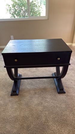 Black Wood Console Table with Drawer