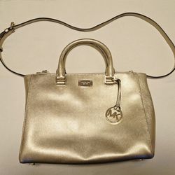 Michael Kors Signature Gold Satchel Handbag-Authentic
