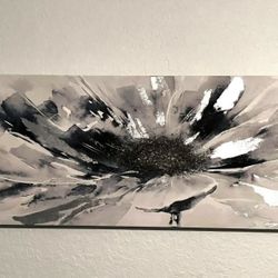 New Blue/Metallic Wall Canvas Art 