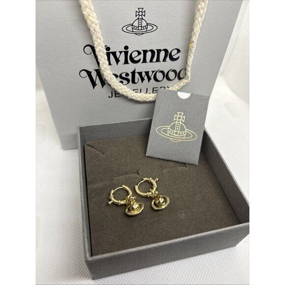 Vivienne Westwood Earrings Gold Vivienne Westwood Accessory Logo Tag Earrings