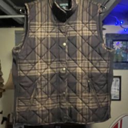 Women’s Large Ralph Lauren Polo Brown Plaid Polyester Vest 