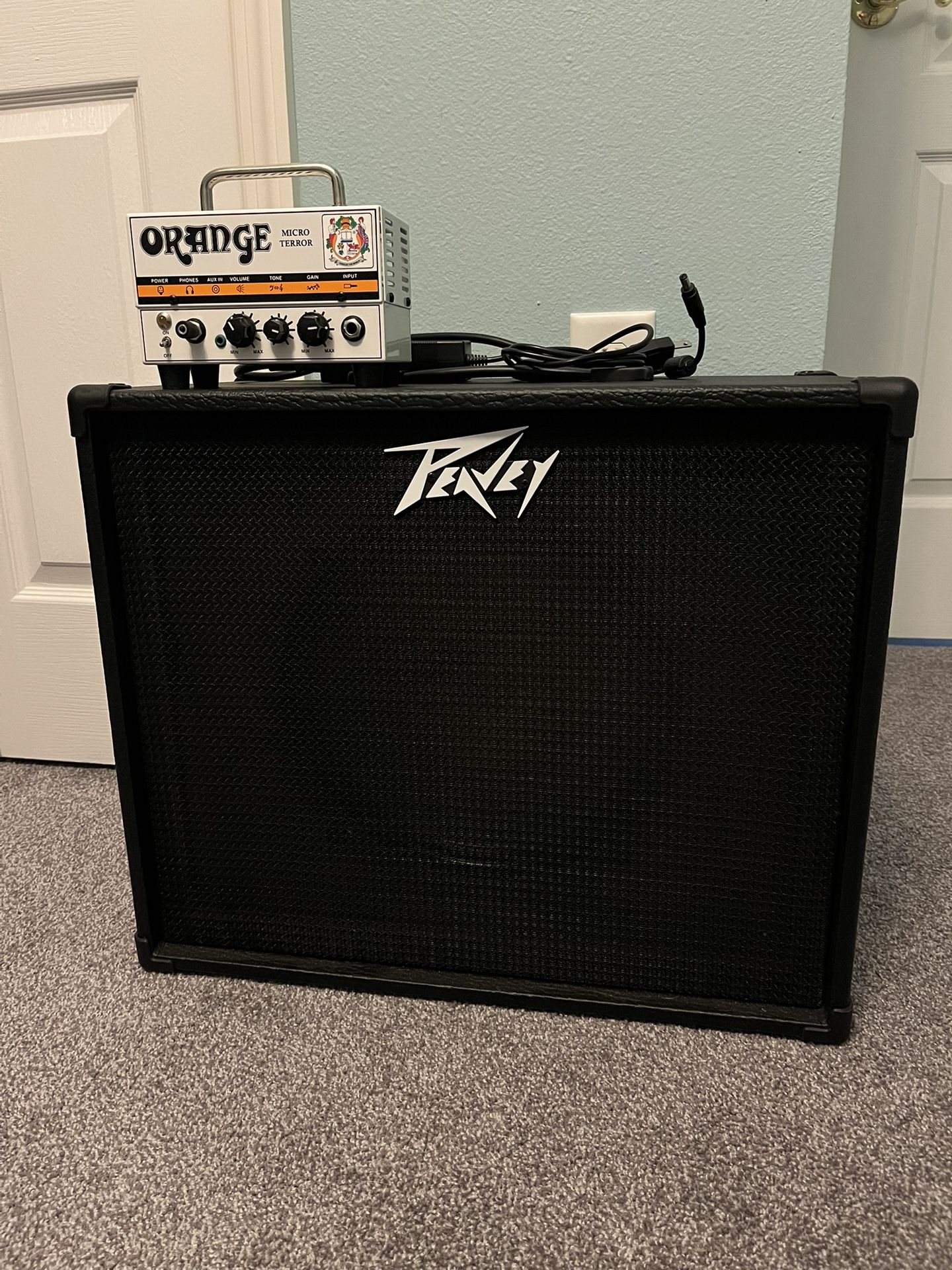 Peavy 1x12 and Orange Micro Terror Head
