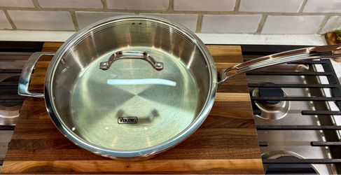 Viking 4.8 Qt 3-Ply Stainless Steel Sauté Pan w/ Glass Lid & Helper Handle