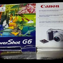 Canon PowerShot G6 2.0” LCD 7.1MP 4x Optical Zoom Digital Camera