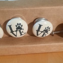 Paw print cabinet knobs (NEW set 4) - $20