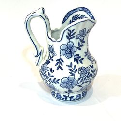 6” Cobalt Floral Porcelain Pitcher