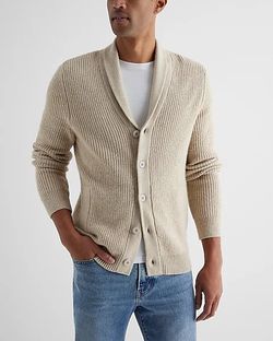 MENS  SHAWL NECK COTTON-BLEND CARDIGAN