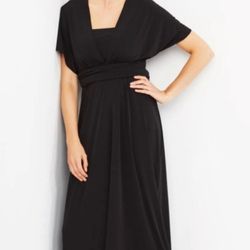 New Motherhood Maternity Black Nursing Goddess Dress