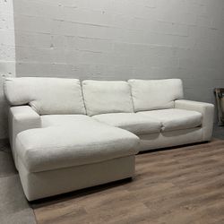 White Plush Sectional 