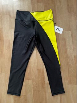 ZYIA ACTIVE Neon Yellow Metallic Light n Tight Hi-Rise 7/8 24"(14-16)